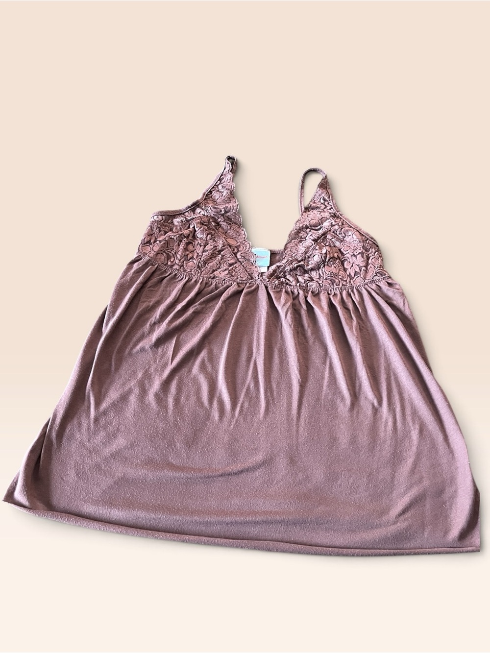 Damsel Light Brown Lace Babydoll Camisole – Size Small Petite